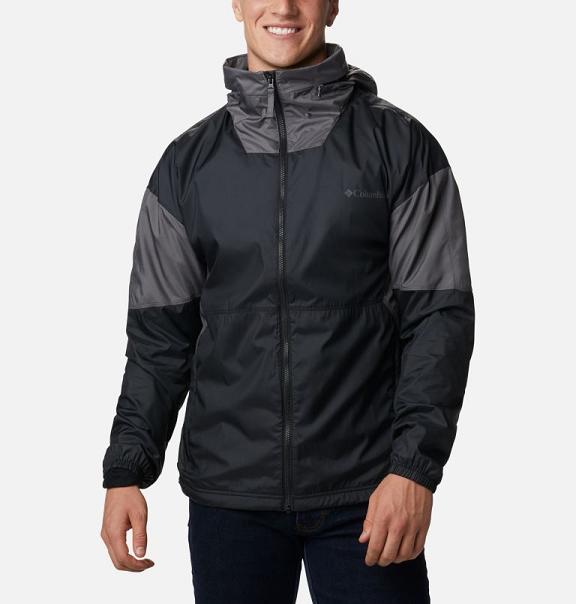 Columbia Point Park Windbreaker Black Grey For Men's NZ68247 New Zealand